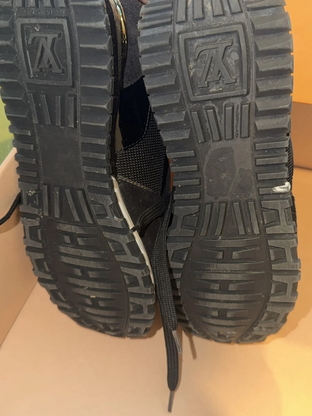 Louis Vuitton Black & Brown Men's Monogram Accent Sneakers